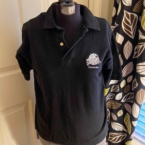 100% cotton Planet Hollywood Amsterdam black polo size small